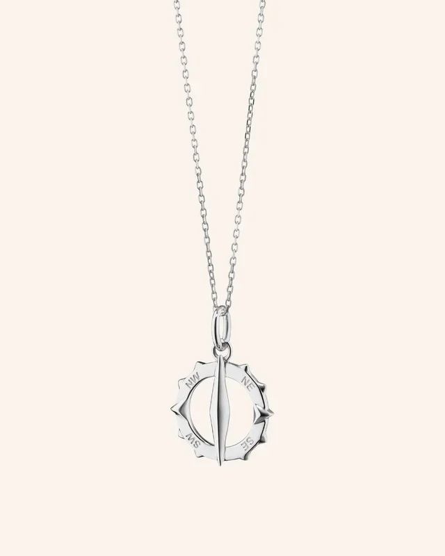 Small “Points North” Sterling Silver Necklace