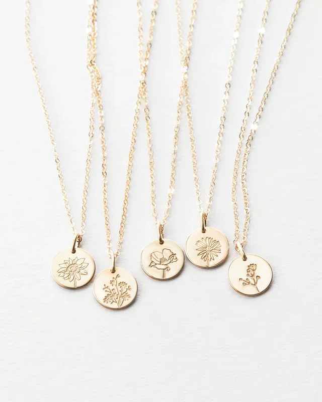 Small Flora Necklace – 14k Solid Gold