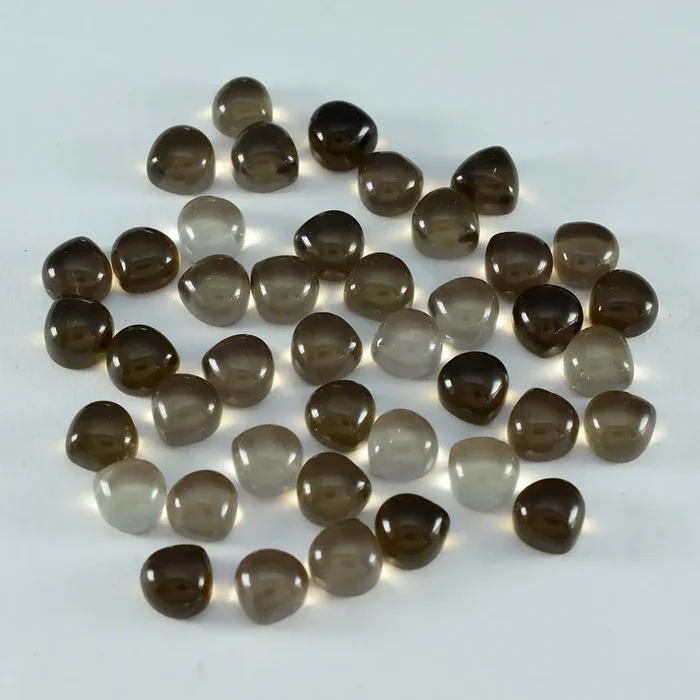Smoky Quartz 10PC Tiny 3×3 MM Heart Cabochon Brown Lustrous semi Precious Gems