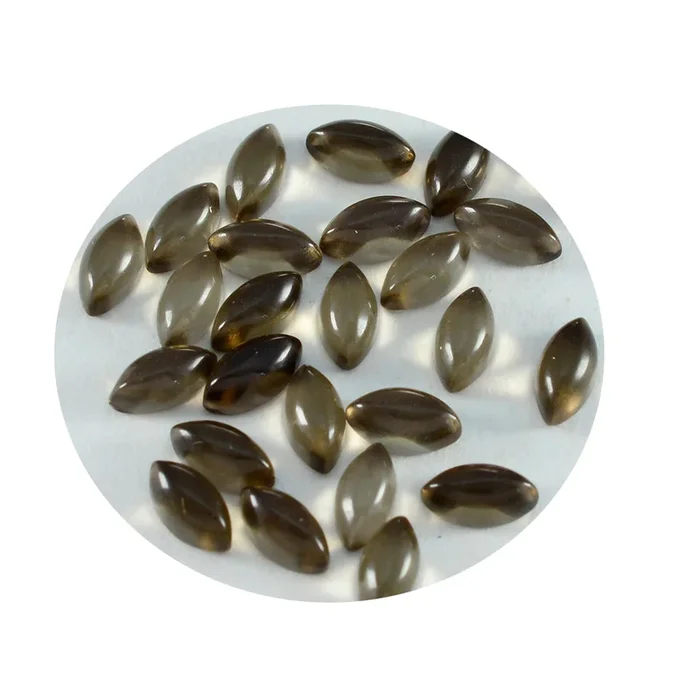 Smoky Quartz 10PC Tiny 3×6 MM Marquise Cabochon Brown Pure semi Precious Loose Gems