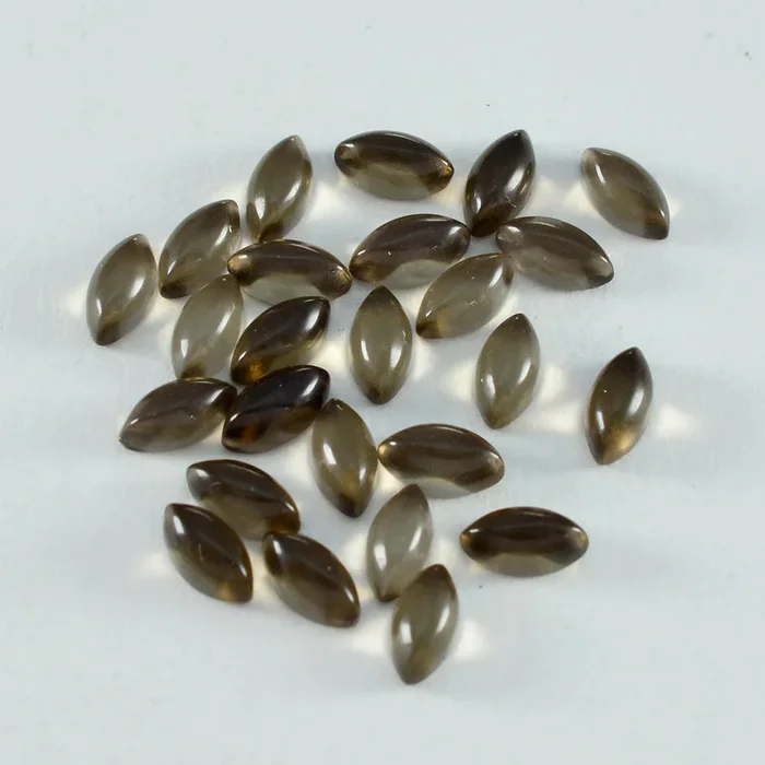 Smoky Quartz 10PC Tiny 4×8 MM Marquise Cabochon Brown Fiery semi Precious Loose Gemstone