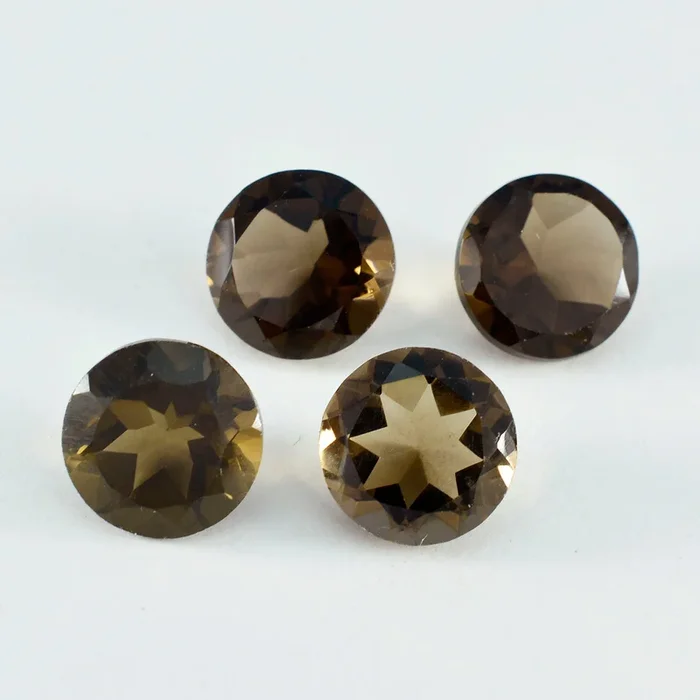 Smoky Quartz 1PC Chunky 13×13 MM Round Faceted Brown Natural Semi Precious Loose Gemstone