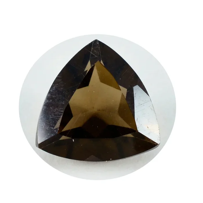 Smoky Quartz 1PC Chunky 15×15 MM Triangle Faceted Brown Superior Semi Precious Gems
