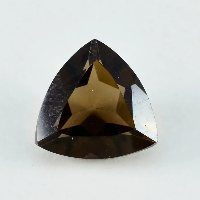 Smoky Quartz 1PC Chunky 16×16 MM Triangle Faceted Brown Pure Semi Precious Loose Gems