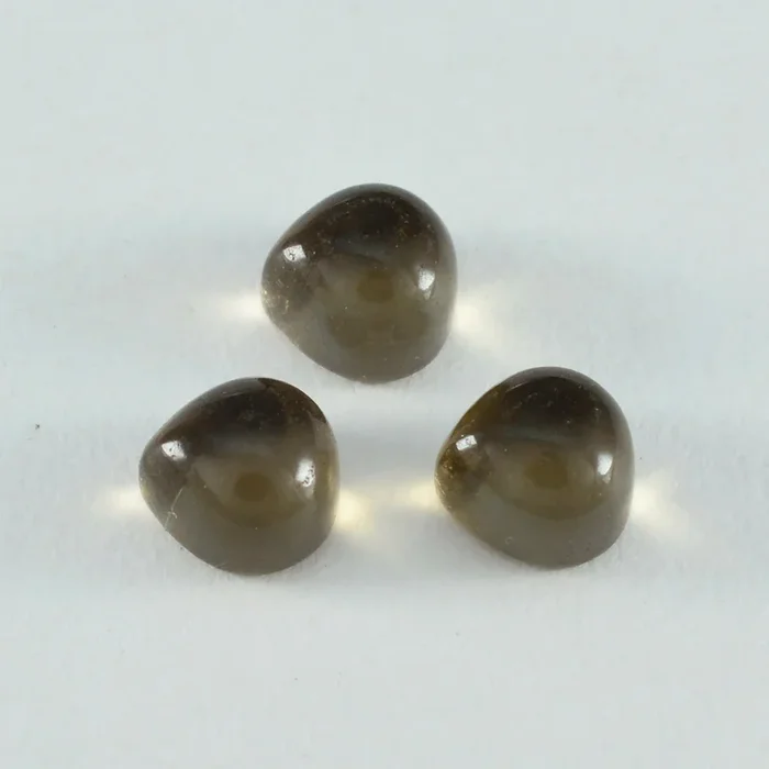 Smoky Quartz 1PC Large 10×10 MM Heart Cabochon Brown Pure semi Precious Loose Gems