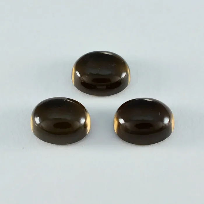 Smoky Quartz 1PC Small 6×9 MM Oval Cabochon Brown Pure semi Precious Precious Gemstone