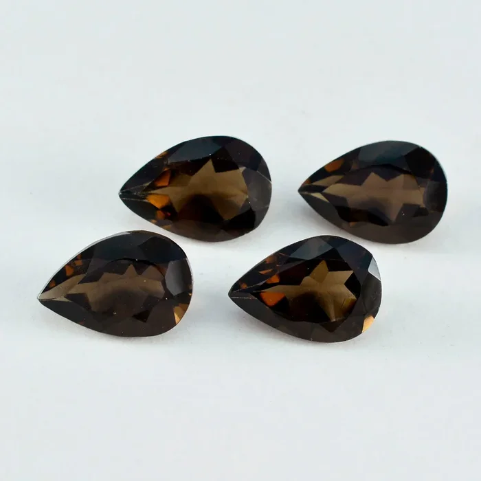 Smoky Quartz 1PC Small 6×9 MM Pear Faceted Brown Splendid Semi Precious Loose Gemstone