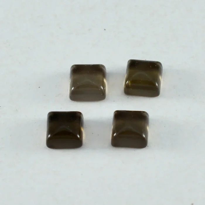 Smoky Quartz 1PC Tiny 6×6 MM Square Cabochon Brown Luster semi Precious Loose Gems