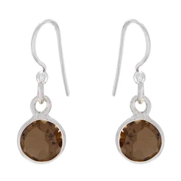 Smoky Quartz Australian Jiwoo multiple Dangle Brown 925 Silver Earring