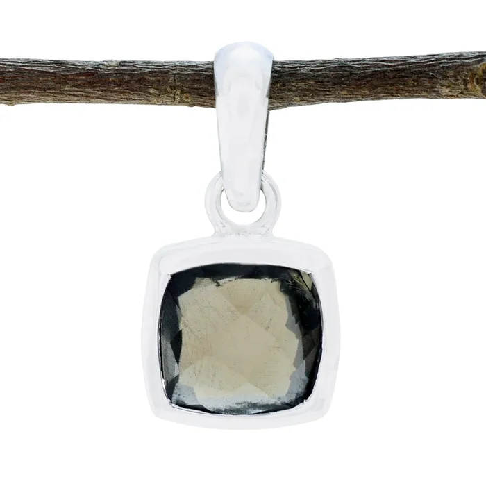 smoky quartz Elegant Japanese Sterling Silver Solitaire Ying Glamorous Brown Pendant Jewellery