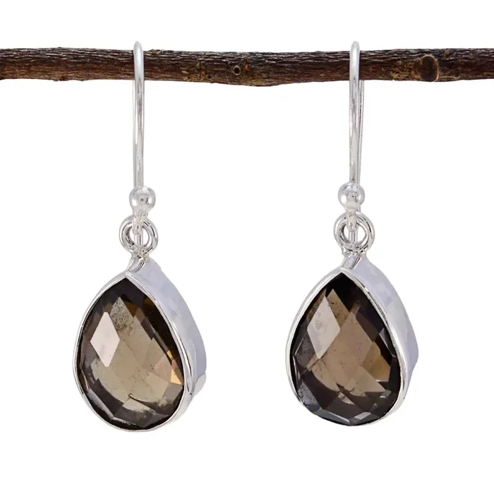 Smoky Quartz Latin American Isabella multiple Dangle Brown Sterling Silver Earring