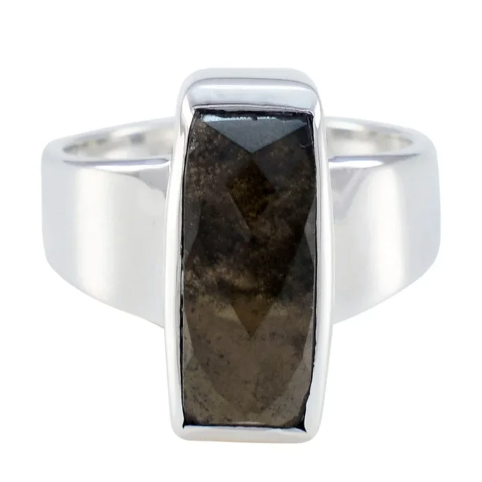 Smoky Quartz Solitaire Moroccan 92.5 Silver Brown Gemstone Eye-catching Abstract Ring Jewelry