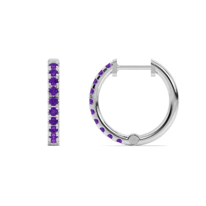 Smyth Jewelers 14k Gold Amethyst Hoop Earrings