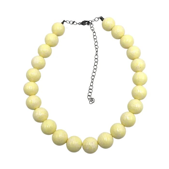 Soft Yellow Crackle Marco Necklace