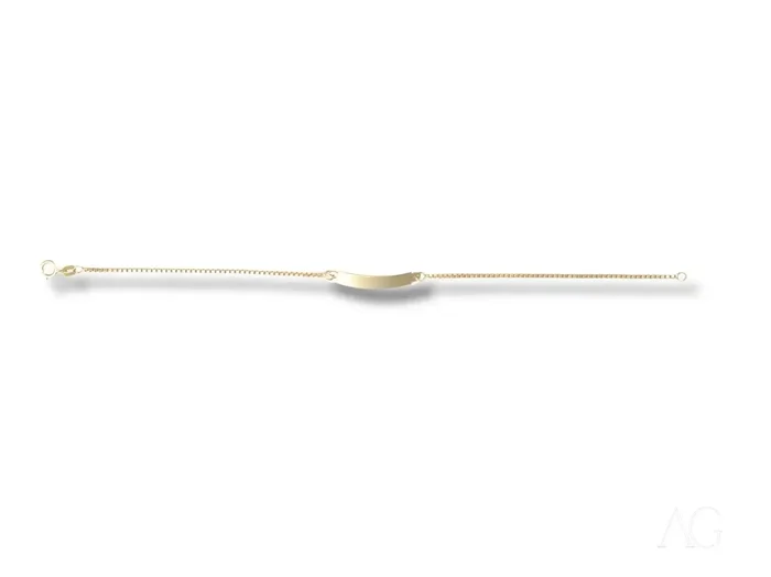 Solid 18k gold kids bracelet with id plate – elegant and customizable