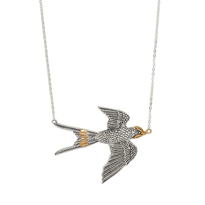 Songbird Necklace in Silver with Bronze Accents – Large