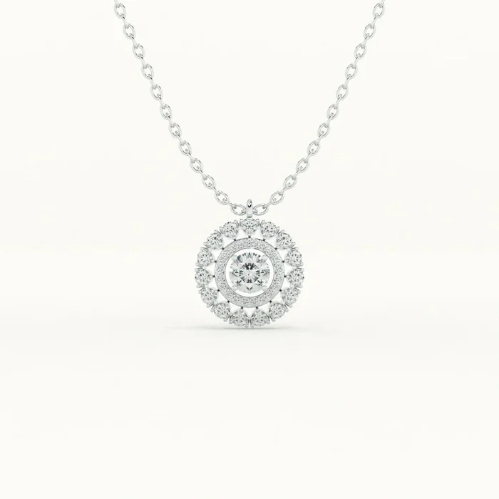 Sparkling Round CZ 925 Sterling Silver Necklace