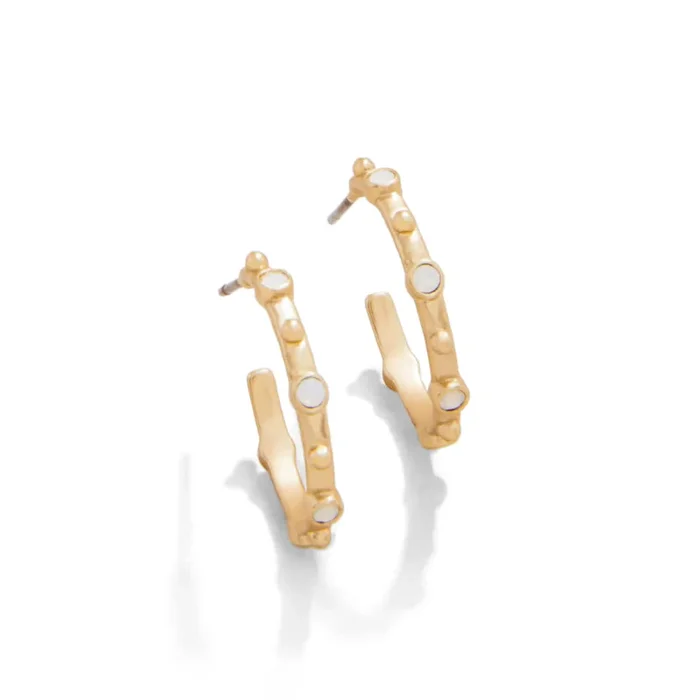 Spartina Bristol Hoop Earrings – White Opal