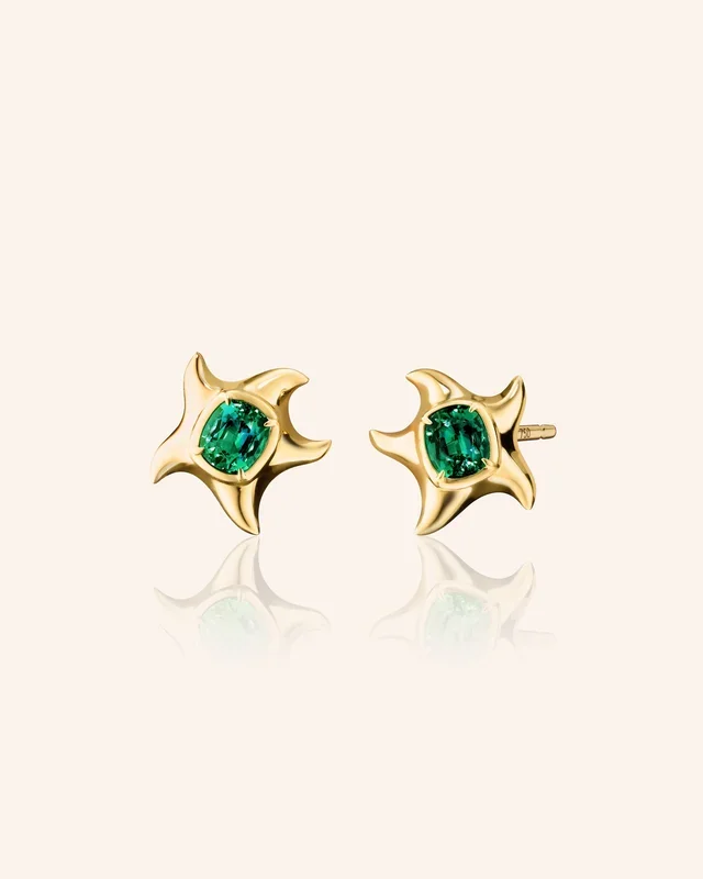 Special Edition Green Tourmaline Starfish Earrings