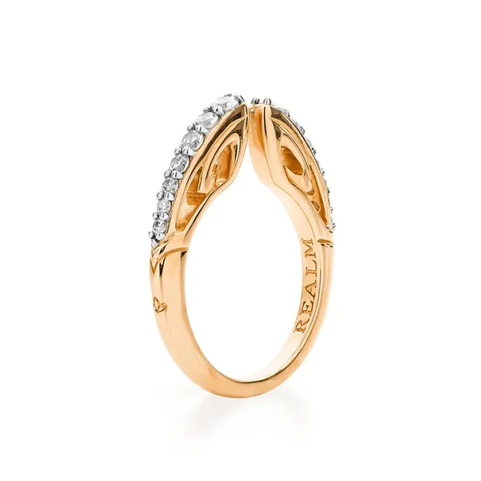 Spirit Pavé Stack Ring 2mm – 18K Rose Gold Vermeil + CZ Blanc