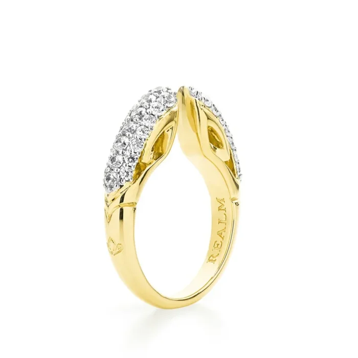 Spirit Pavé Stack Ring 5mm – 18K Gold Vermeil + CZ Blanc