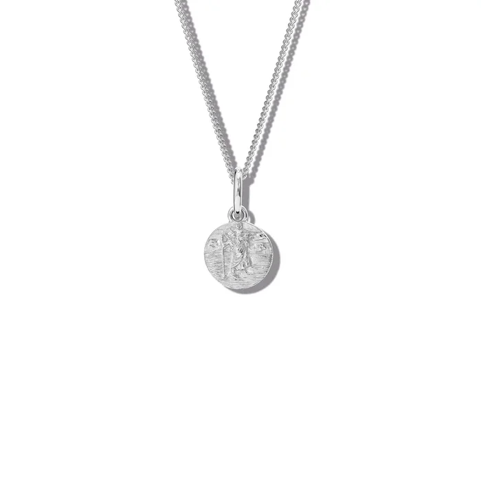 St Christopher Small Necklace Pendant Silver