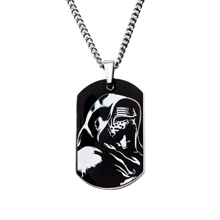 Stainless Steel 22-inch Dog Tag Star Wars Kylo Ren Pendant