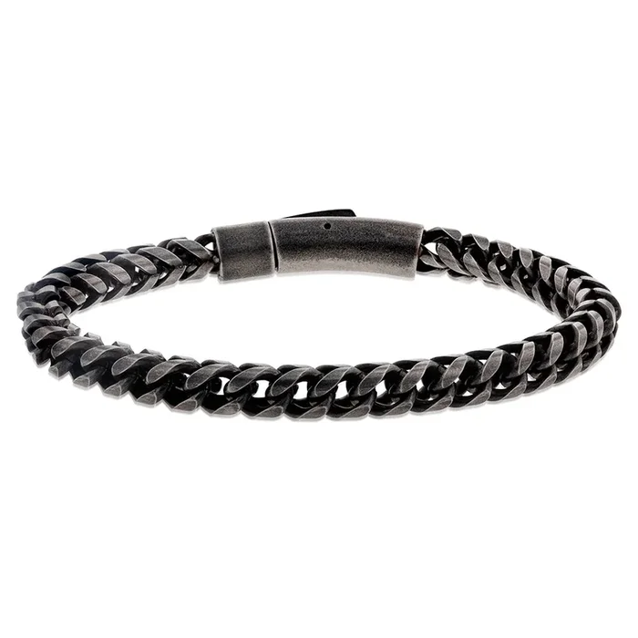 Stainless Steel “Y” Shape Black Link 22cm Bracelet