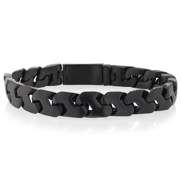 Stainless Steel Matt Black 21.5cm Bracelet