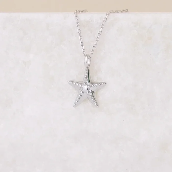 Starfish pendant 15mm silver