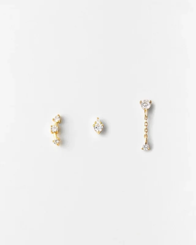 Stargazer White Sapphire Stud Set