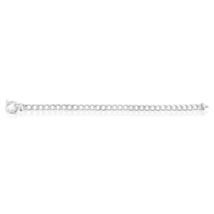 Sterling Silver 19.5cm Curb Boltring Bracelet