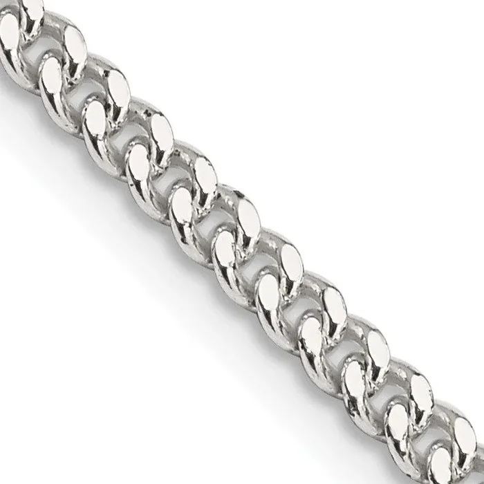 Sterling Silver 24-inch 3MM Lobster Clasp Curb Chain