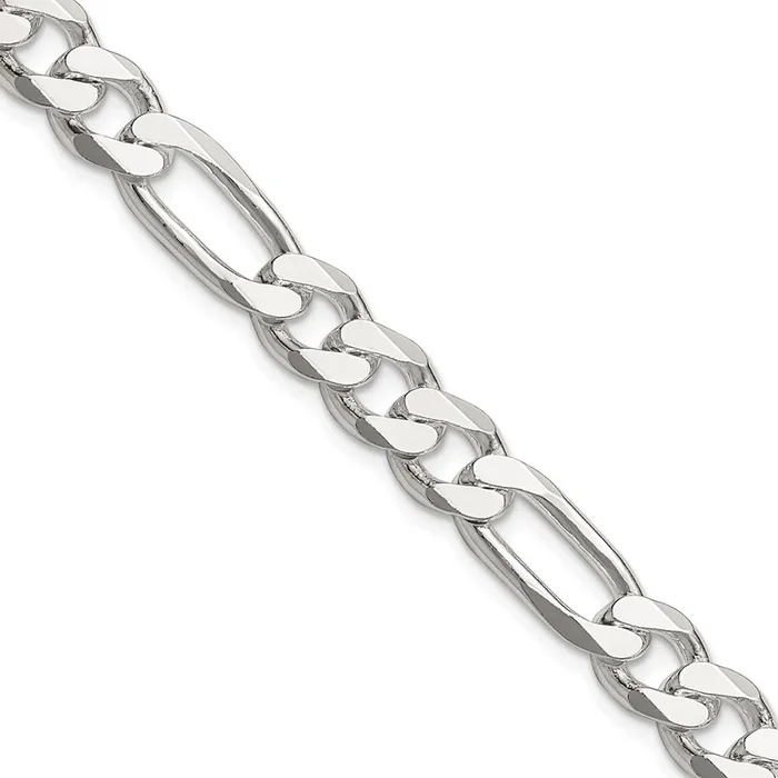 Sterling Silver 30-inch 8MM Figaro Chain