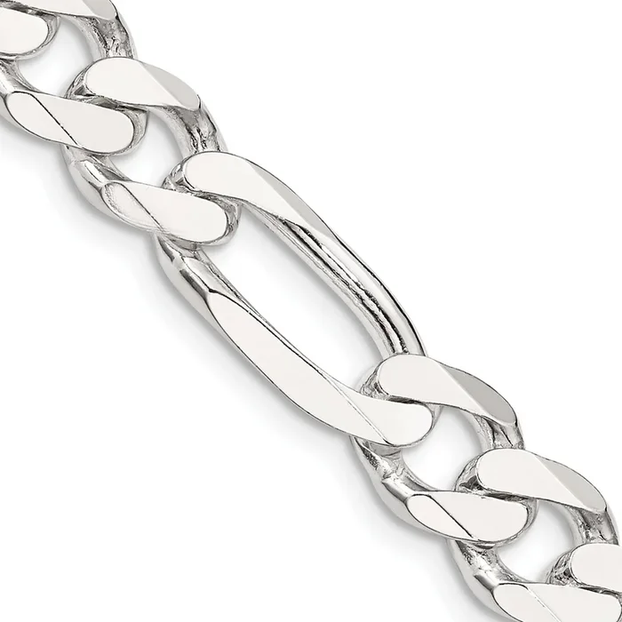 Sterling Silver 30-inch 9MM Figaro Chain