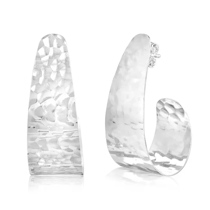 Sterling Silver “J” Shaped Stud Earrings