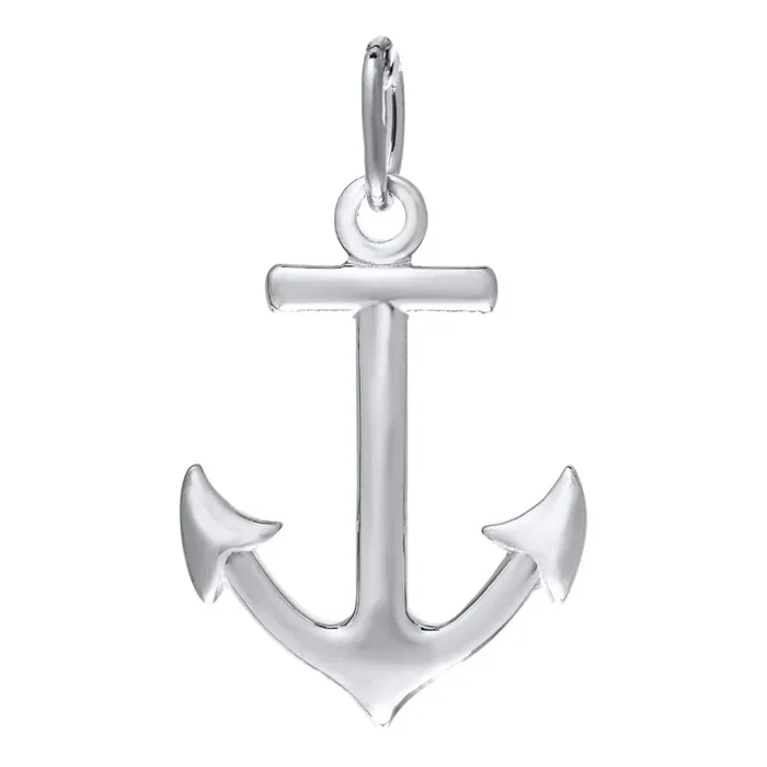 Sterling Silver Anchor Pendant Necklace, 18″