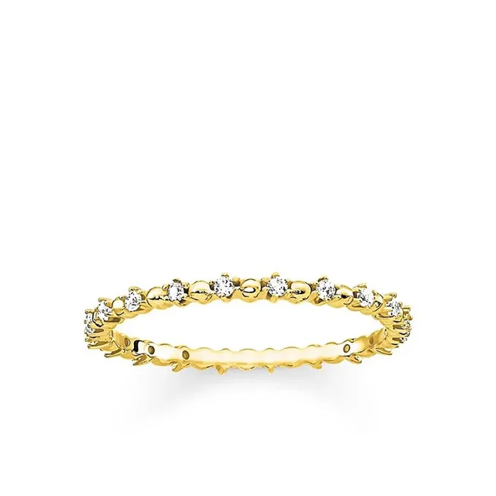 Sterling Silver and Gold Plated Thomas Sabo Fine Zirconia Ring