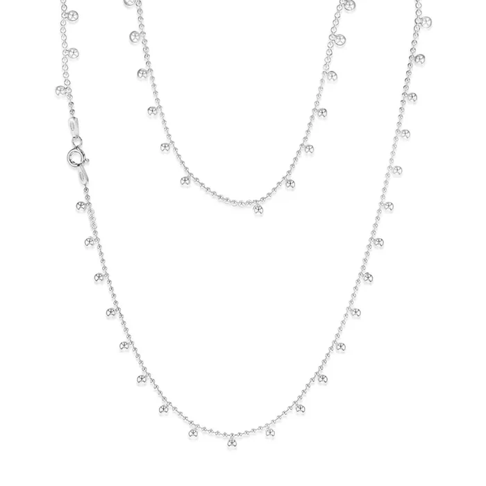 Sterling Silver Ball Charms On 45cm Ball Chain