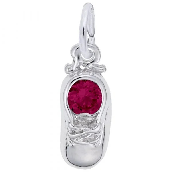 Sterling Silver Birthstone Baby Shoe Charm