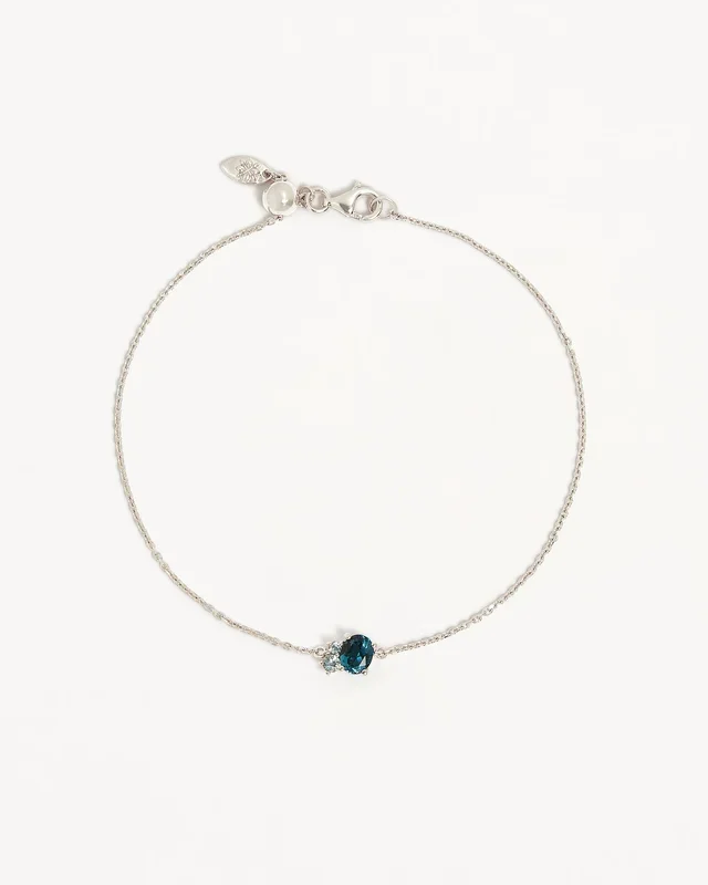Sterling Silver Kindred Birthstone Bracelet – December