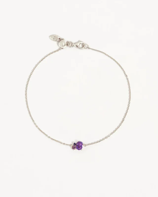 Sterling Silver Kindred Birthstone Bracelet – February