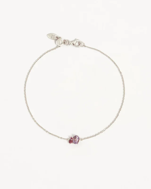 Sterling Silver Kindred Birthstone Bracelet – October