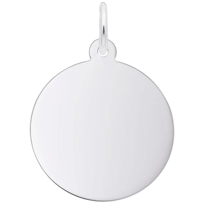 Sterling Silver Medium Round Disc Charm