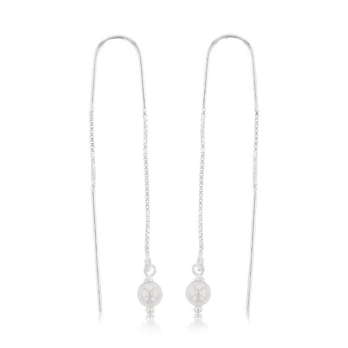 Sterling Silver Pearl Threader Earring