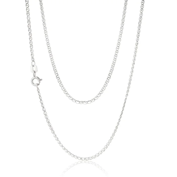 Sterling Silver Rhodium Plated 45cm Double Curb Chain