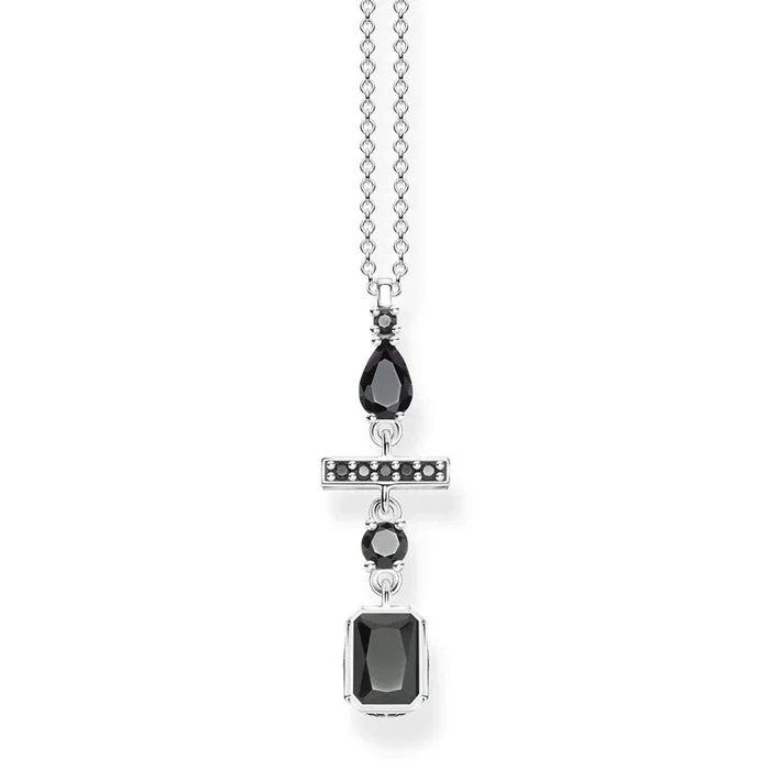 Sterling Silver Thomas Sabo Magic Black Zirconia Deco Pendant with Chain