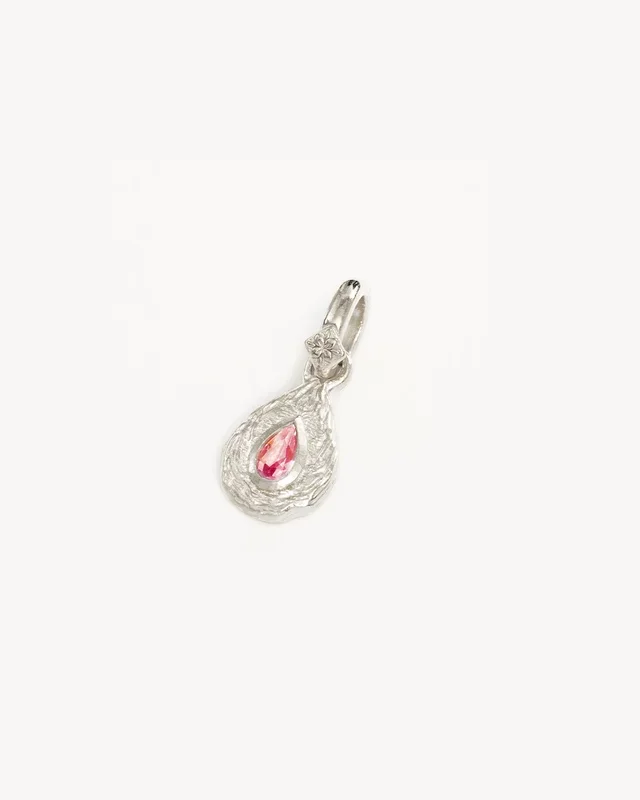 Sterling Silver With Love Birthstone Annex Link Pendant – October