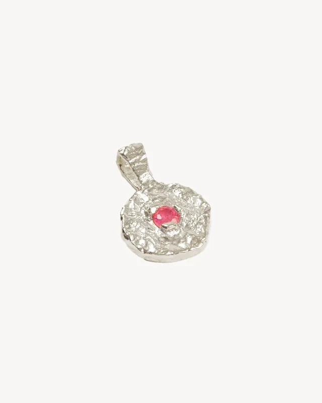 Sterling Silver Written In The Stars Birthstone Necklace Pendant – October – Pink Tourmaline