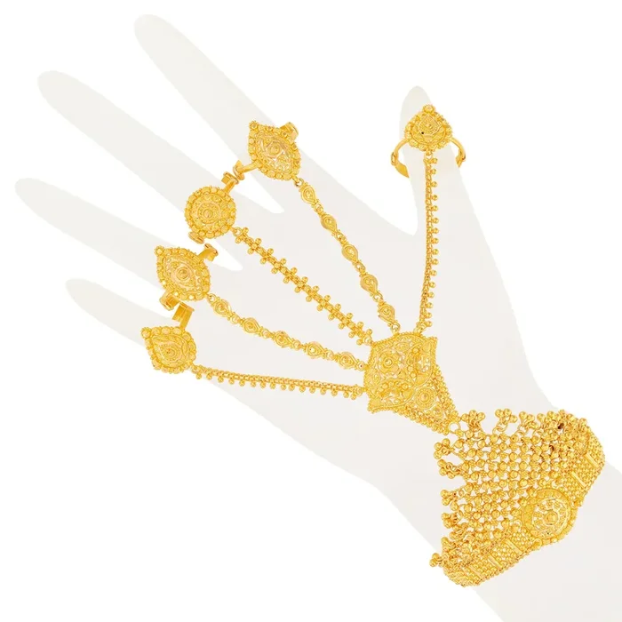 Stunning Finger Bracelet in 22K Gold